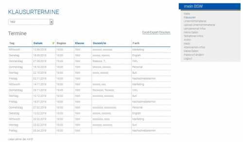 Custom developed system for schule fur wirtschaft hamburg