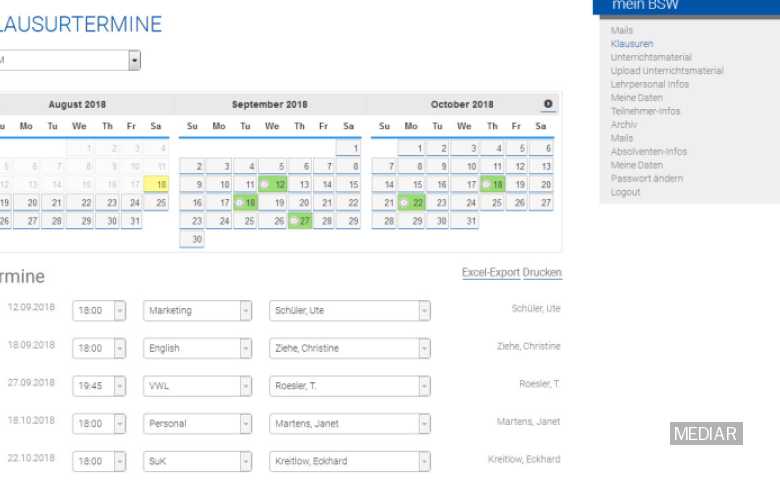 Custom developed system for schule fur wirtschaft hamburg