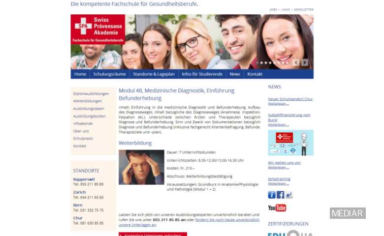 Development for swiss akademie for health professionals